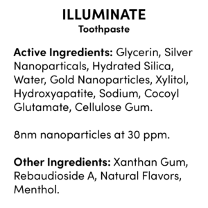 Tranont's Illuminate Brightening Toothpaste www.digestiveRepair.com ingredients sheet